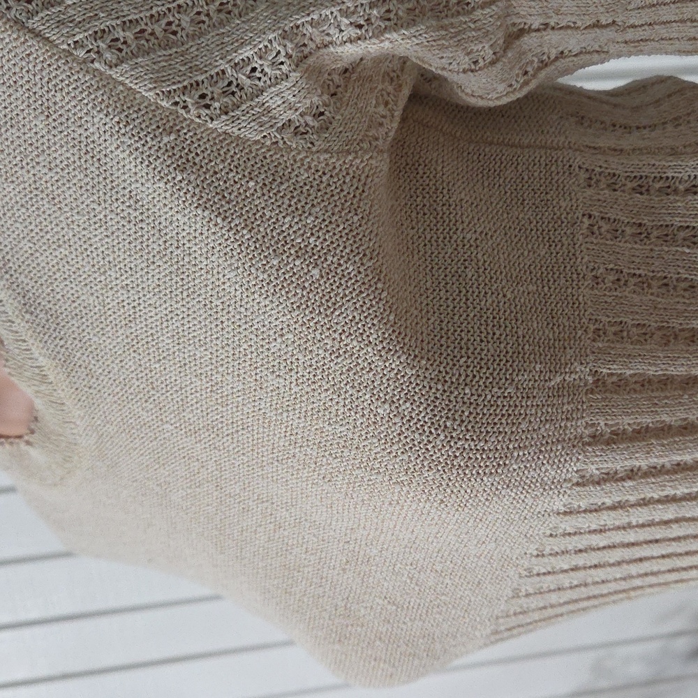 Vintage 1970 Cream Knit Dress - Picture 5 of 10